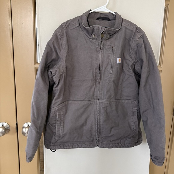 Carhartt Jackets & Blazers - Carhartt Womens Large Brown Iconic Washed Duck Sierra Jacket Sherpa Lined Coat